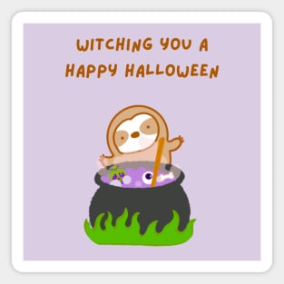 Wishing You A Happy Halloween Witch’s Brew Sloth Magnet